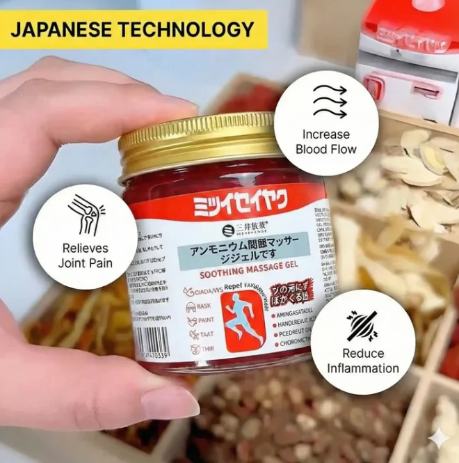 Japanese Red Massage Gel for Joint & Muscle Pain Relief